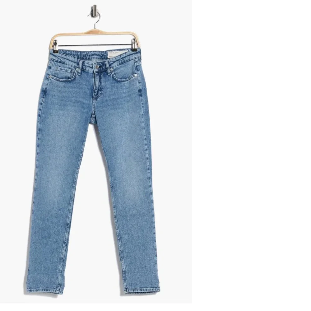 Rag & Bone Dylan Low Rise Slim Boyfriend Jeans Denim Size 30 Light Wash - Picture 2 of 10